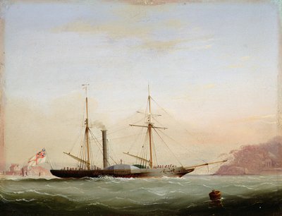 Raddampfer im Plymouth Sound vor Mount Edgecombe, 1841 von Nicholas Matthews Condy